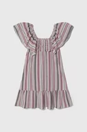 Sukienki i spódniczki dla dziewczynek - Pepe Jeans sukienka dziecięca REGINA kolor fioletowy mini rozkloszowana - miniaturka - grafika 1