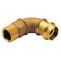 Łuk 90°, z jednostronnym gwintem zewnętrznym, 22x3/4 brąz B Press - Akcesoria hydrauliczne - miniaturka - grafika 1