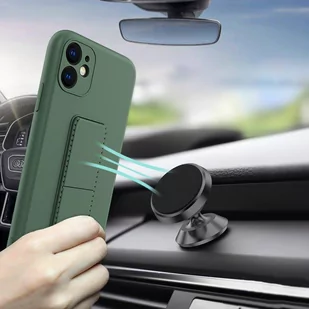 Wozinsky Kickstand Case elastyczne silikonowe etui z podstawką iPhone 11 Pro Max czarny - Etui i futerały do telefonów - miniaturka - grafika 4