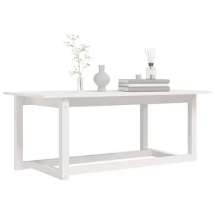 Lumarko Stolik kawowy, biały, 110x55x45 cm, lite drewno sosnowe - Ławy i stoliki kawowe - miniaturka - grafika 7