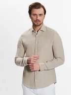 Koszule męskie - Calvin Klein Koszula Linen Solid Slim Shirt K10K109286 Beżowy Slim Fit - miniaturka - grafika 1