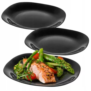 Talerz szklany czarny Moiano 28 x 25 cm, 3 szt. - Talerze Talerz szklany czarny Moiano 28 x 25 cm, 3 szt. - Talerze - miniaturka - grafika 1