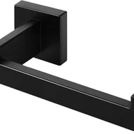 Stojaki i wieszaki na papier toaletowy - Czarny uchwyt na papier toaletowy, stal nierdzewna, do łazienki i kuchni (kwadratowy) - miniaturka - grafika 1