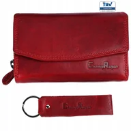 Portfele - Portfel damski z prawdziwej skóry Czerwony - miniaturka - grafika 1