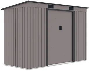 Szopa ogrodowa OREGON 261x121cm Warm Grey, metalowa, z przesuwanymi drzwiami, kompaktowy magazyn na sprzęt ogrodowy i narzędzia Hardmaister - Altany ogrodowe - miniaturka - grafika 1