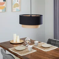 Lampy sufitowe - Duolla Żyrandol Boho Ø 45cm 1-pkt. czarny/juta - miniaturka - grafika 1