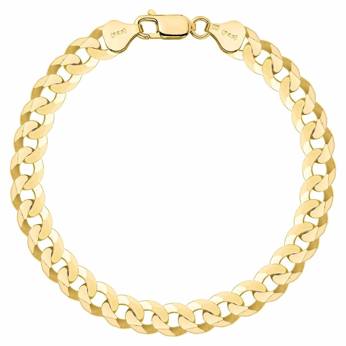 OPRAVA POZŁACANA SREBRNA BRANSOLETKA PANCERKA 925 585 - 7,5MM MĘSKA 20cm