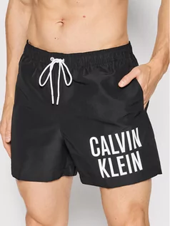 Kąpielówki męskie - Calvin Klein Swimwear Szorty kąpielowe Medium KM0KM00739 Czarny Regular Fit - grafika 1