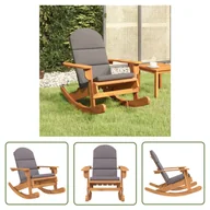 Fotele i krzesła ogrodowe - The Living Store Fotel bujany Adirondack z poduszkami - lite drewno akacjowe - Fotel Bujany - miniaturka - grafika 1