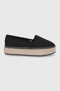 Espadryle damskie - Tommy Jeans espadryle kolor czarny na platformie - grafika 1