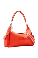 Torebki damskie - Desigual Women's Half Logo 24 New Accessories PU Shoulder Bag, Orange, pomarańczowy - miniaturka - grafika 1