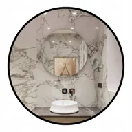 Lustra - LUSTRO OKRĄGŁE DO ŁAZIENKI PRZEDPOKOJU CZARNE W RAMIE METALOWEJ 60 CM - miniaturka - grafika 1