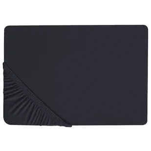 Bawełniane prześcieradło z gumką 200 x 200 cm czarne JANBU - Prześcieradła - miniaturka - grafika 1