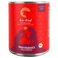 Mokra karma dla psów - Herrmann's Classic Bio Menu, 6 x 800 g - Biowołowina z biobatatami - miniaturka - grafika 1