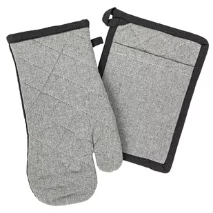 Rękawica kuchenna i podkładka Heda szary, zestaw 2 szt. - Fartuchy i rękawice kuchenne - miniaturka - grafika 1