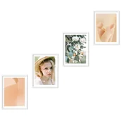 Ramki na zdjęcia - Zestaw Białych Ramek Na Klatkę Schodową - Galeria Ramek Na 4 Zdjęcia - Prawa Ściana - miniaturka - grafika 1