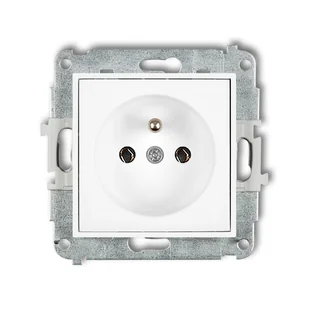 Karlik Gniazdo pojedyncze z uziemieniem ICON - biały mat - Gniazdka elektryczne - miniaturka - grafika 1