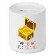 Skarbonki - SKARBONKA DLA BRATA TAKI BRAT TO SKARB PREZENT z Nadrukiem ze Zdjęciem + Opakowanie na prezent (wzór 01) - miniaturka - grafika 1
