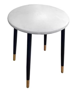 Taboret TRIX AL12 biało-szary podstawa czarna/złota - Taborety i hokery - miniaturka - grafika 1