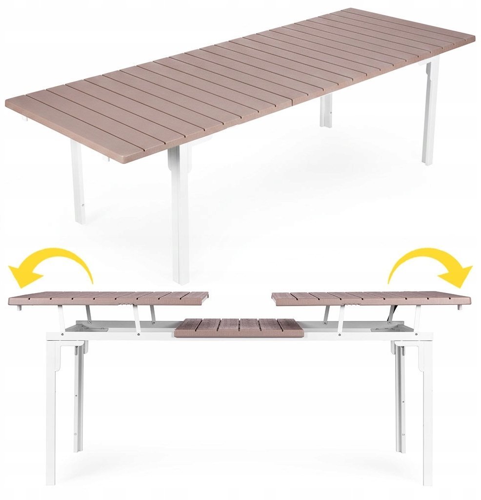 Goodhome Stół ogrodowy rozkładany MultiGarden stalowy 12 os