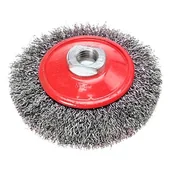 Akcesoria do elektronarzędzi - VERTO Szczotka druciana tarczowa odgięta 100 mm x M14 - miniaturka - grafika 1