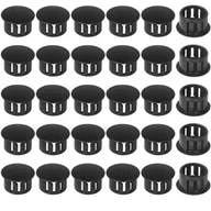 Śruby i nakrętki - Zaślepki - Zamykane okrągłe zaślepki mocujące - Do rur słupków ogrodzeniowych do mebli - 15 mm, 30 sztuk - Czarne - miniaturka - grafika 1