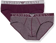 Paski - Emporio Armani Męskie 2-pak list, Mały pasek/plum, M - miniaturka - grafika 1