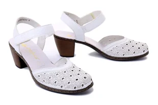 RIEKER 40991-80 white, sandały damskie - Rieker - Czółenka - miniaturka - grafika 1
