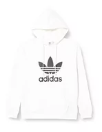 Bluzy damskie - adidas Damska bluza z kapturem Adicolor Trefoil, biały, 54 - miniaturka - grafika 1