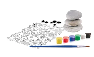 Malowanie naskalne: 3 skały + 6 farb + pędzel + oc - Przybory szkolne - miniaturka - grafika 2