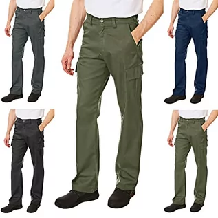 Spodnie męskie - Lee Cooper Lee Cooper Męskie klasyczne spodnie robocze bojówki spodnie khaki 32 W/29 l (krótkie) LCPNT205_KH30L_32 - grafika 1