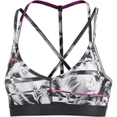 Biustonosze - Puma Damski biustonosz Yogini Live Bustier, damski, biustonosz YOGINI na żywo Czarny/różowy/biały nadruk z piórami M - miniaturka - grafika 1