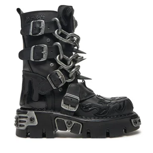Glany NEW ROCK M-727-S5 Czarny - Glany damskie - miniaturka - grafika 1