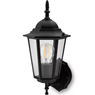 Kinkiet Ogrodowy Elewacyjny Zewnętrzny E27 LATARNIA do GÓRY Czarna BELLIS LUMILED - Lampy ogrodowe - miniaturka - grafika 1