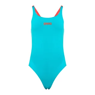 Stroje kąpielowe dla dziewczynek - Strój kąpielowy jednoczęściowy damski arena Team Swim Tech Solid niebieski 004763/840 34 - grafika 1
