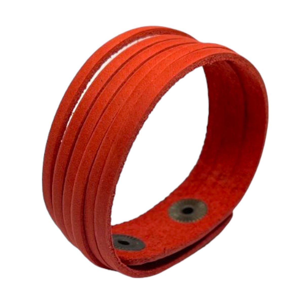 Damska skórzana bransoletka Posiekana czerwony