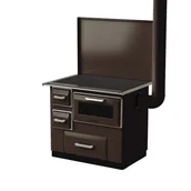 Kuchnie węglowe - Kuchnia na drewno Luna 7 kW brązowa prawa Ferretti 5903313945158 - miniaturka - grafika 1