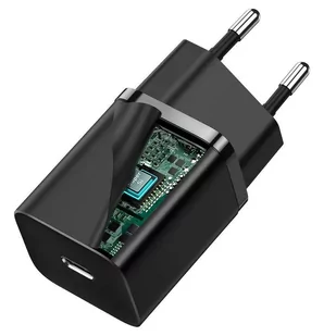 Ładowarka sieciowa zasilacz Baseus Super Si USB-C Type C PD Power Delivery 30W Czarna - Ładowarki do telefonów - miniaturka - grafika 4