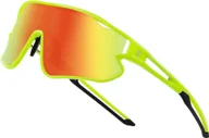 Okulary przeciwsłoneczne - Dziecięce okulary przeciwsłoneczne DUCO TR90 Ramka UV400 Sportowe okulary przeciwsłoneczne do kolarstwa baseballowego Chłopcy Dziewczęta DK268 Fluore Green Black Temple Revo Orange - miniaturka - grafika 1