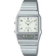 Zegarki męskie - Casio Vintage zegarek srebrny w stylu Retro z kremową tarczą AQ-800E-7A2EF - miniaturka - grafika 1