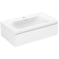 Szafki łazienkowe - Mexen Rivel szafka łazienkowa 80 cm z umywalką Vela, 1 szuflada, ryflowana , biała mat - 91A20-08023-1-BF01-W23M01 - miniaturka - grafika 1