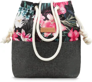 ZAGATTO Torebka damska worek kwiaty torba na ramię - Torebki damskie - miniaturka - grafika 1