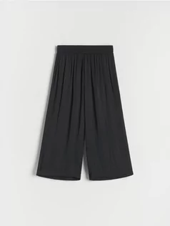 Spodnie i spodenki dla dziewczynek - Reserved - Spodnie wide leg - czarny - grafika 1