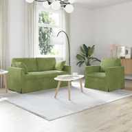 Sofy i kanapy - VidaXL Sofa 2 pcs Jasnozielony - miniaturka - grafika 1