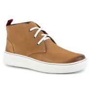 Buty trekkingowe męskie - Buty męskie skórzane Chukka KAMPOL 109/410 SW brązowe - miniaturka - grafika 1