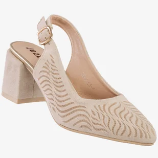 Czółenka Damskie Na Klocku Buty Jezzi Beżowe RMR2263-4 Beżowy 36 - Czółenka Czółenka Damskie Na Klocku Buty Jezzi Beżowe RMR2263-4 Beżowy 36 - Czółenka - miniaturka - grafika 1