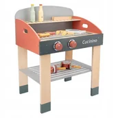 Zabawy w naśladowanie dorosłych - Drewniany Grill Dla Dzieci Zabawka Z Przekąskami I Akcesoriami Do Zabawy - miniaturka - grafika 1