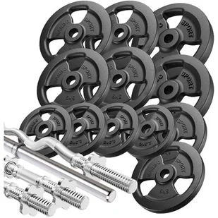 Zestaw gryfów wzmocnionych i obciążeń 83 kg Marbo Sport - Obciążenia - miniaturka - grafika 1