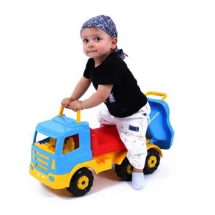 Wader Quality Toys Olbrzymia ciężarówka Jeździk pchacz Wywrotka do piasku 69 cm 6614 - Jeździki dla dzieci - miniaturka - grafika 7