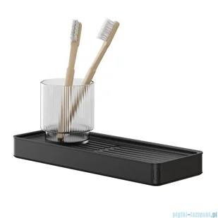 Tiger Carv Półka łazienkowa 28cm czarny 800249 | - Wieszaki łazienkowe - miniaturka - grafika 2